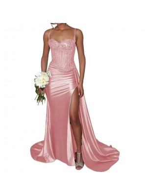 Vestito Donna Maxi Diciottesimo Festa Occasione Speciale Party Dress Rosa 110551